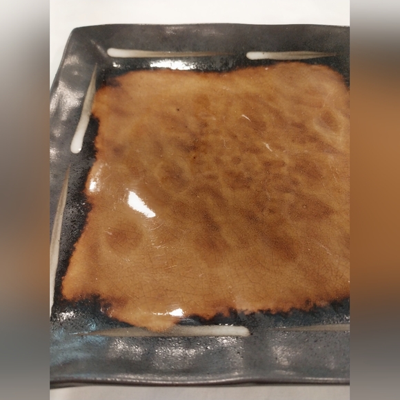 Joseph Abboud Solaris Brown glazed ceramic square salad plate - Picture 7 of 7